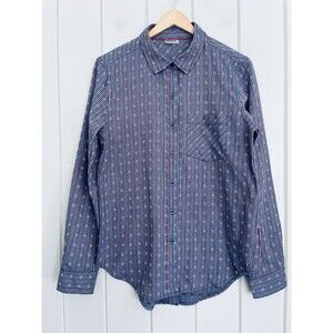 Women's Marmot Shirt M Medium Plaid Flannel Button Up Lightweight Blue Red